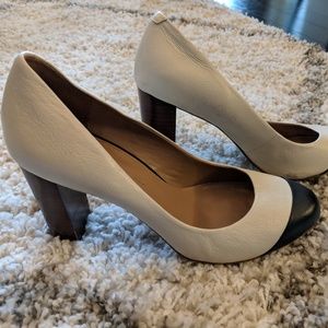 Banana Republic Colorblock Ivory/Black Block Heel